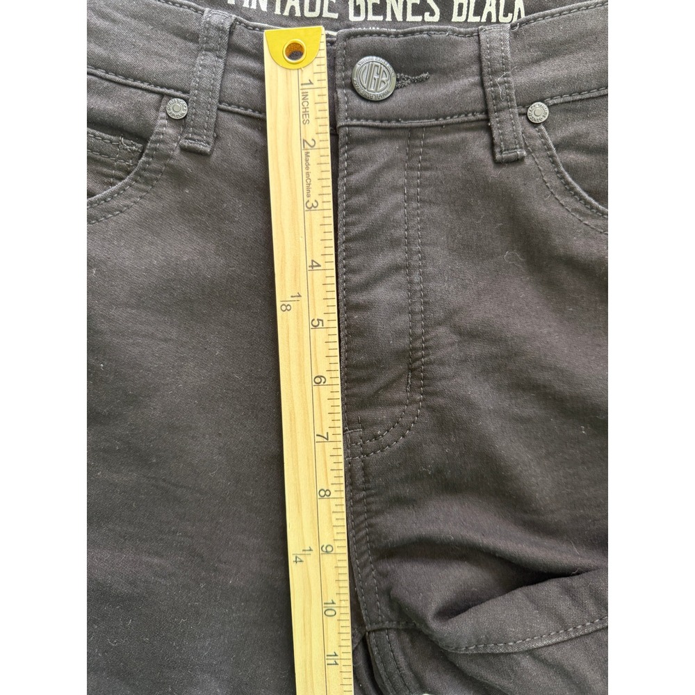 Vintage Genes Black Mens Slim Fit Denim Shorts Black Size 30 Stretch Cotton - Picture 8 of 10